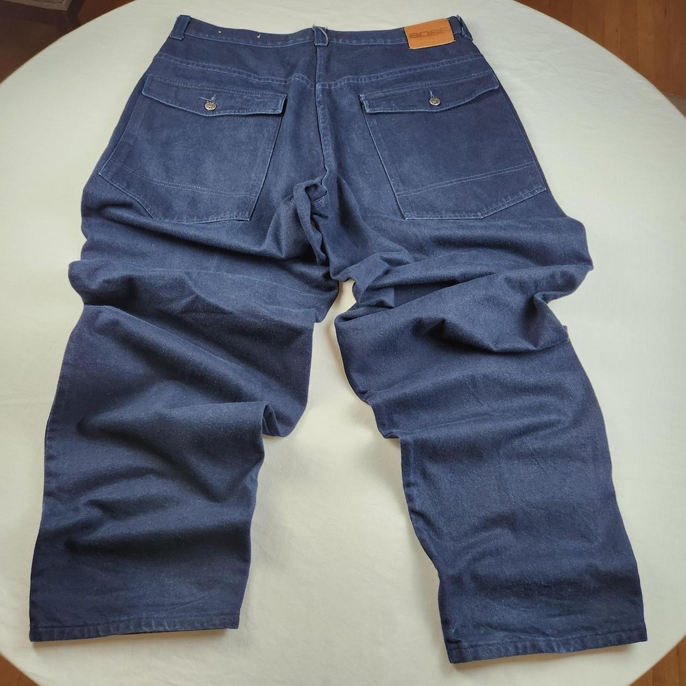 Boss Mens Dark Blue Denim Jeans 38 Vintage Y2K Baggy Skater 90s Made USA Hip Hop